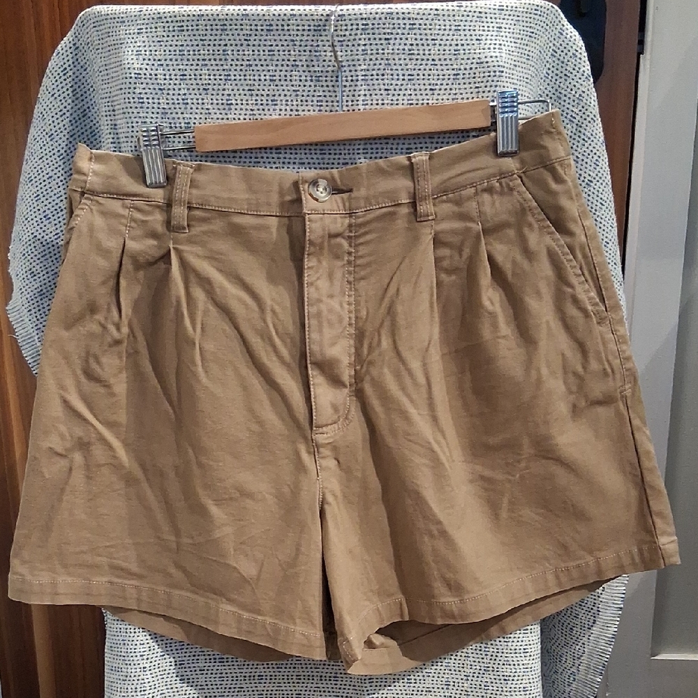 Toad&Co Women's Wanderwell Shorts Large Twill Khaki